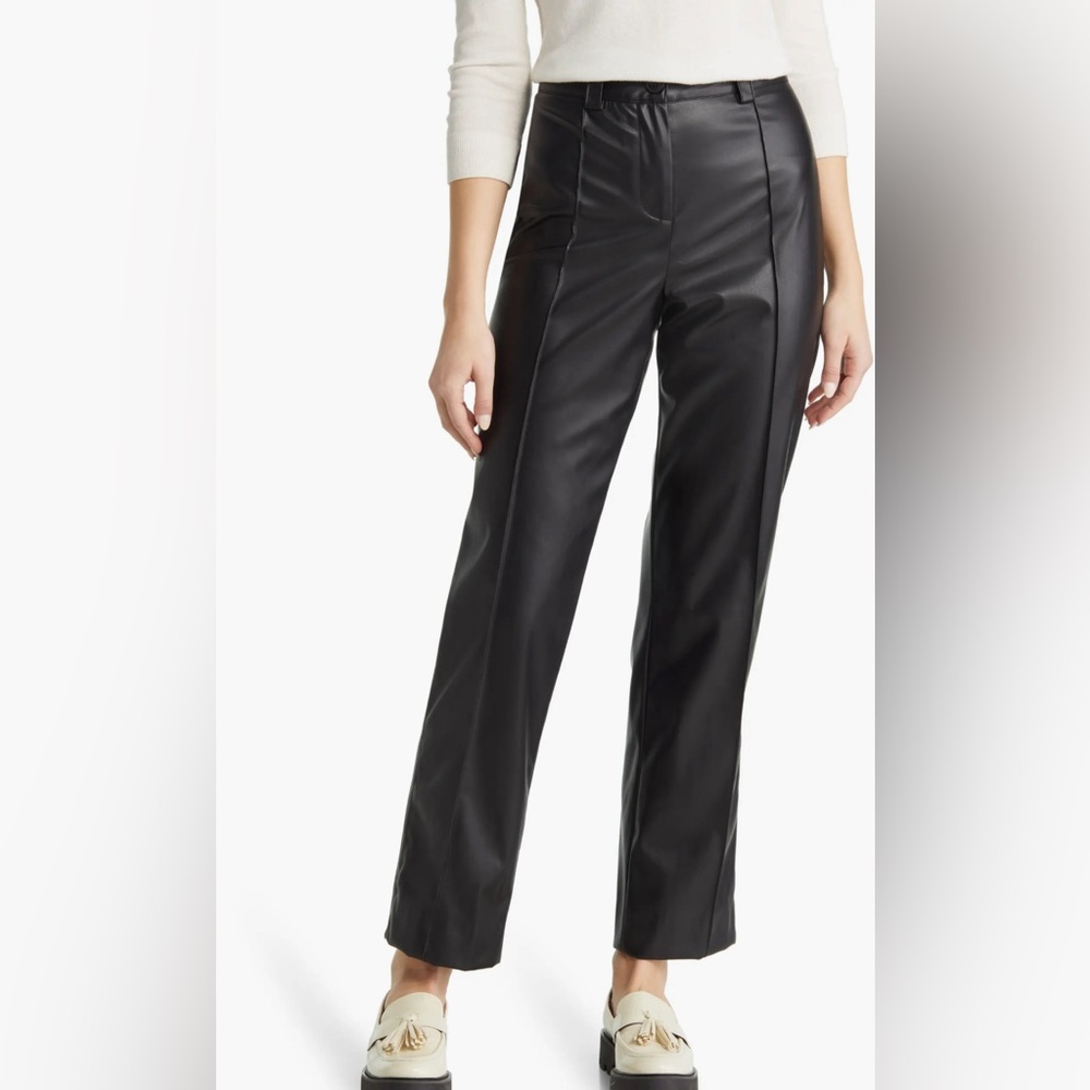 Vince Camuto faux black leather pants size 8